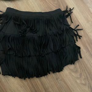 Black fringe mini skirt by Guess